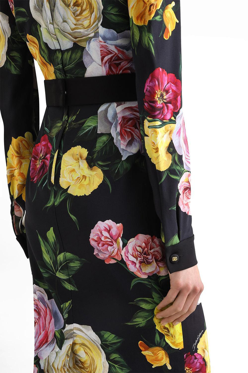 Long Sleeve Printed Shirt Dress - 4