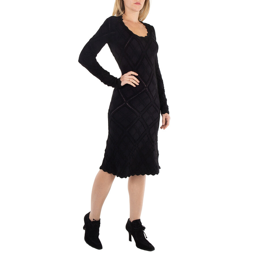Burberry Aran Long-Sleeved Flared Knitted Dress - 5