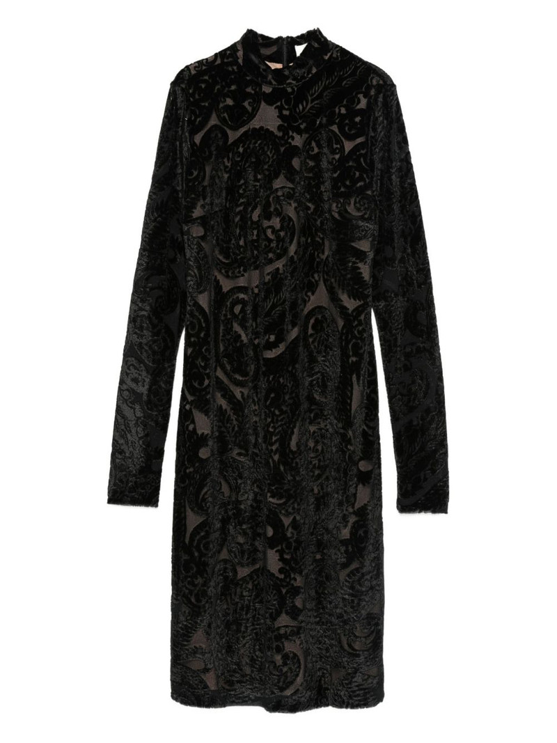 paisley-pattern velvet dress 1