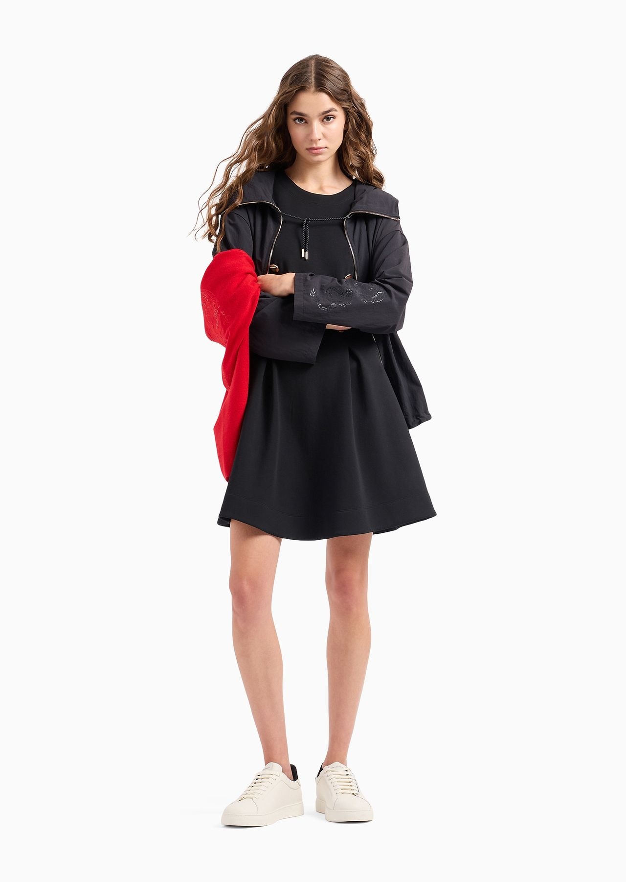 Luna New Year hooded blouson in crinkled nylon with dragon print - 4