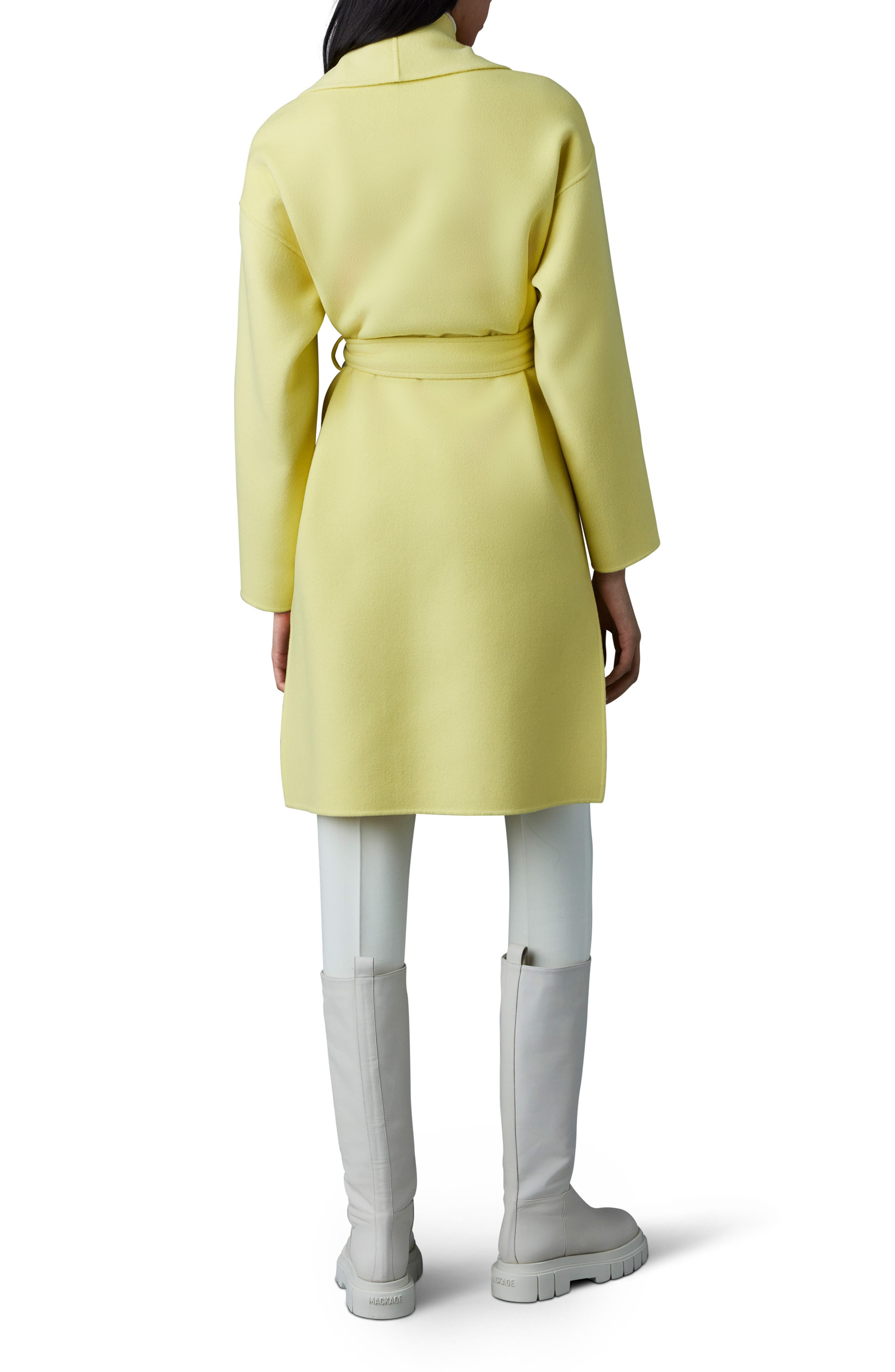 Thalia Double Face Tie Waist Wool Coat - 2