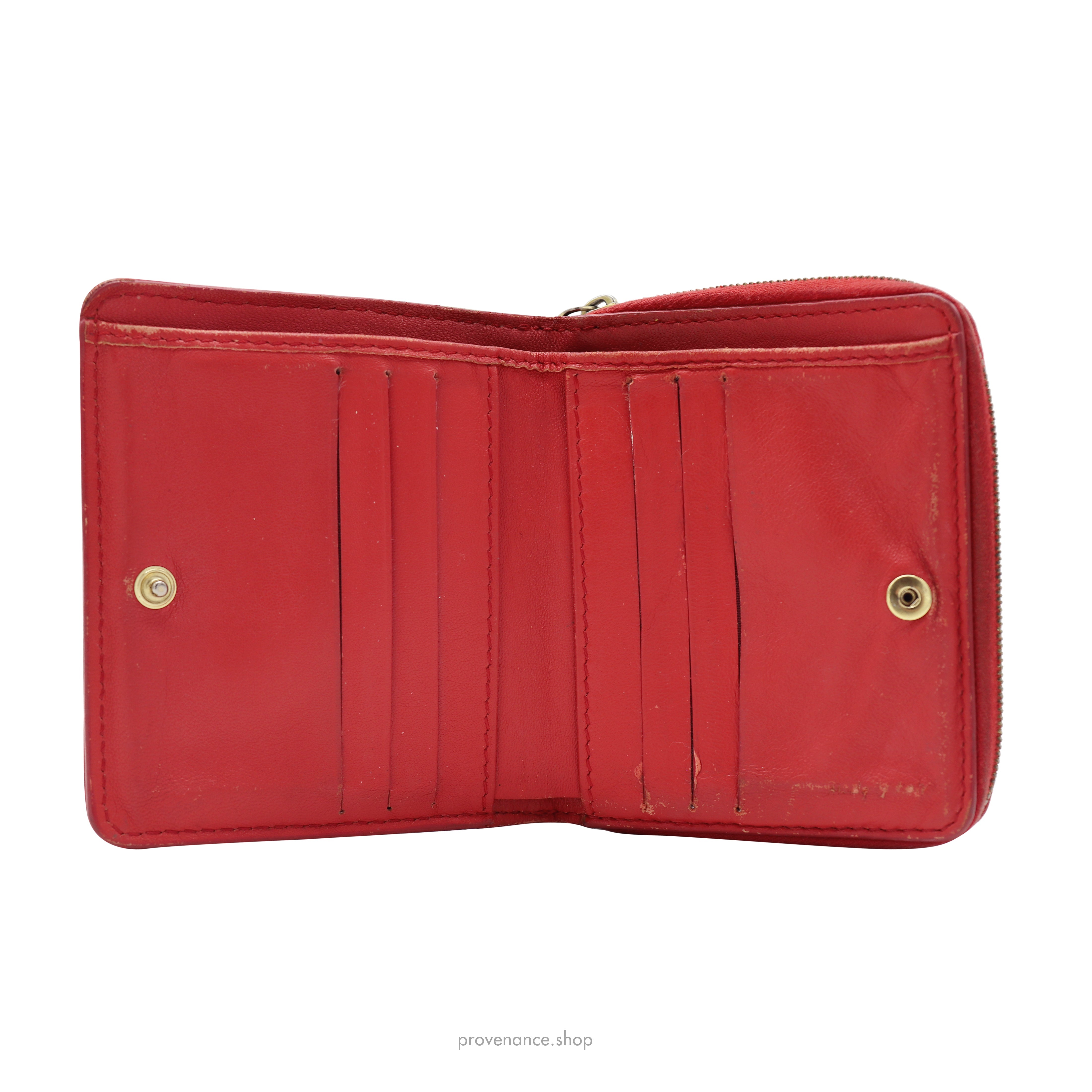 Celine Compact Wallet - Red/Taupe - 8