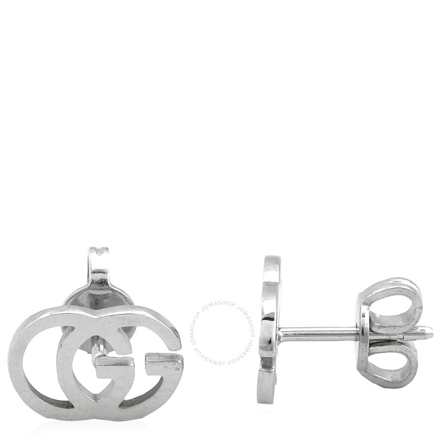 Gucci Running G Stud Earrings In 18kt White Gold - 3