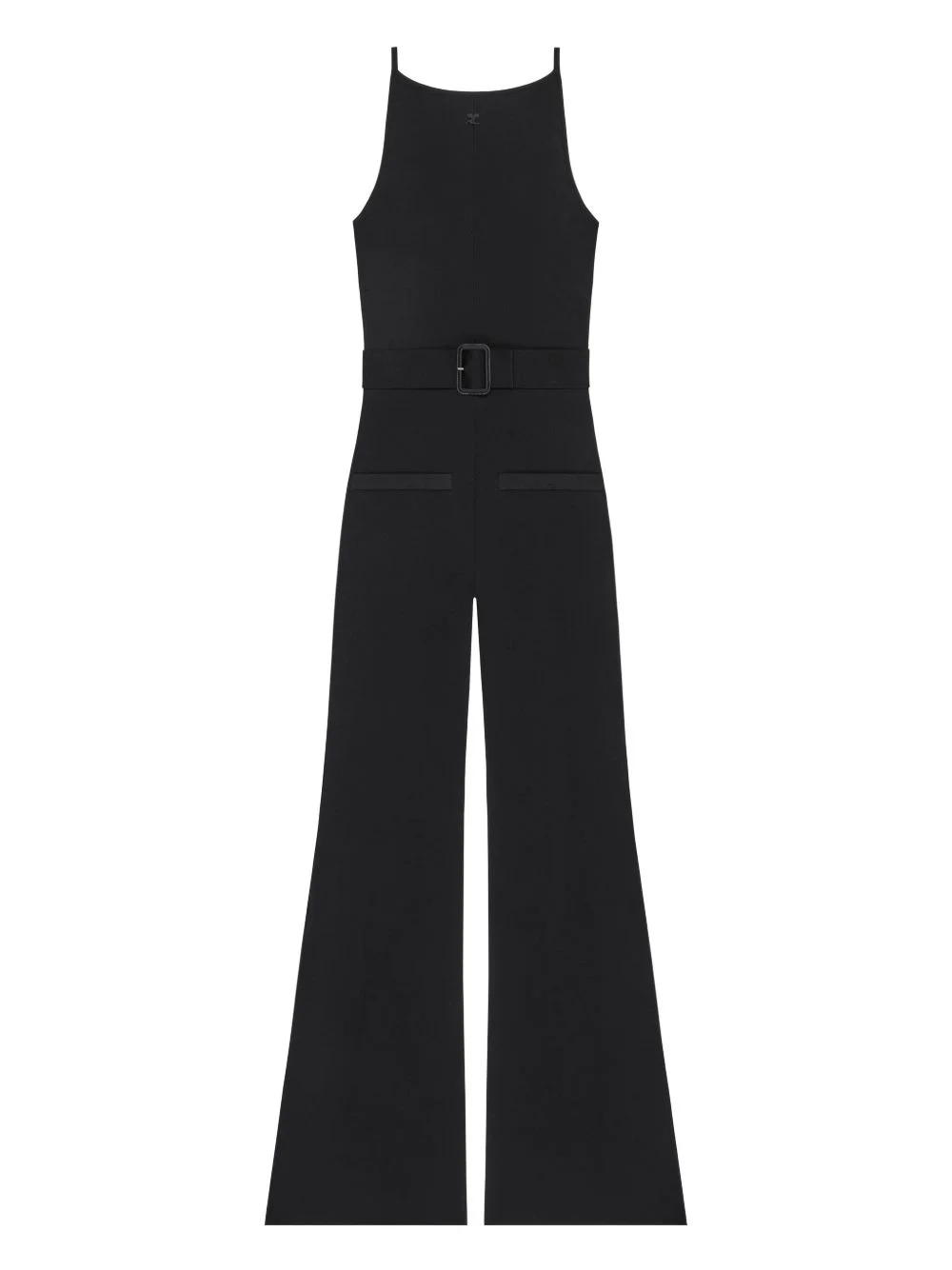 belted knitted jumpsuit - 1
