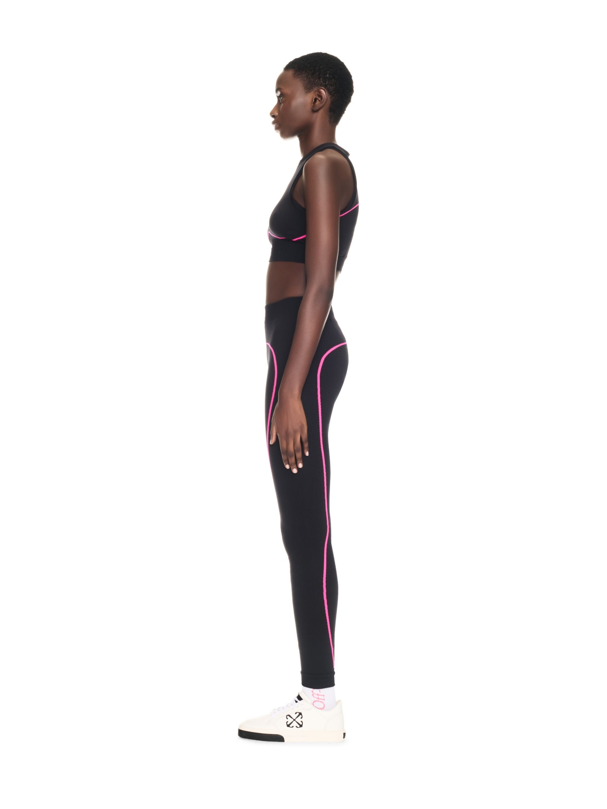 Black/pink Off Stamp Seamless Top - 3