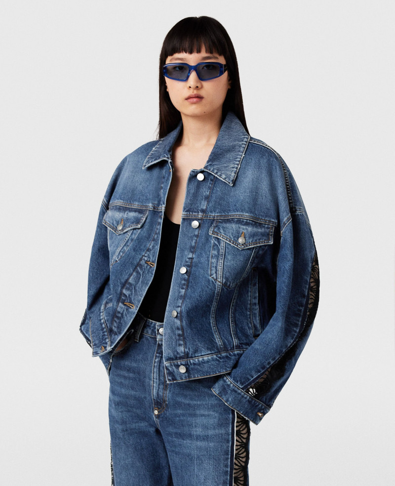 Stella McCartney Lace-Insert Denim Jacket outlook