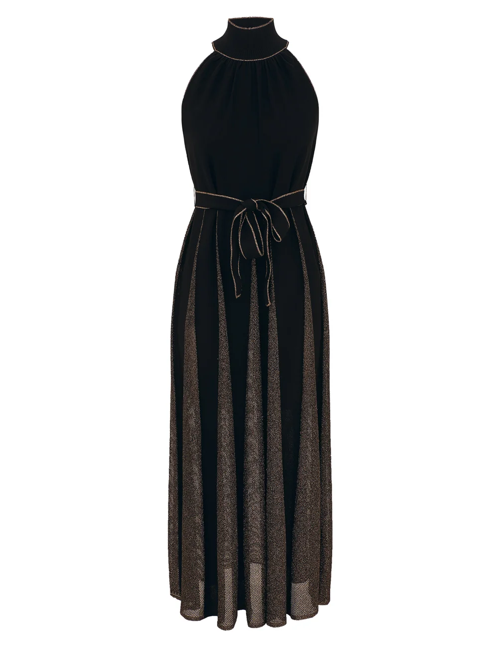 VALIANT METALLIC HALTER DRESS - 1