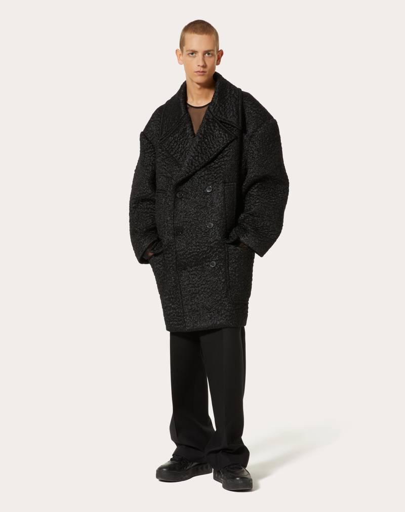 DOUBLE-BREASTED BOUCLÉ WOOL COAT 3