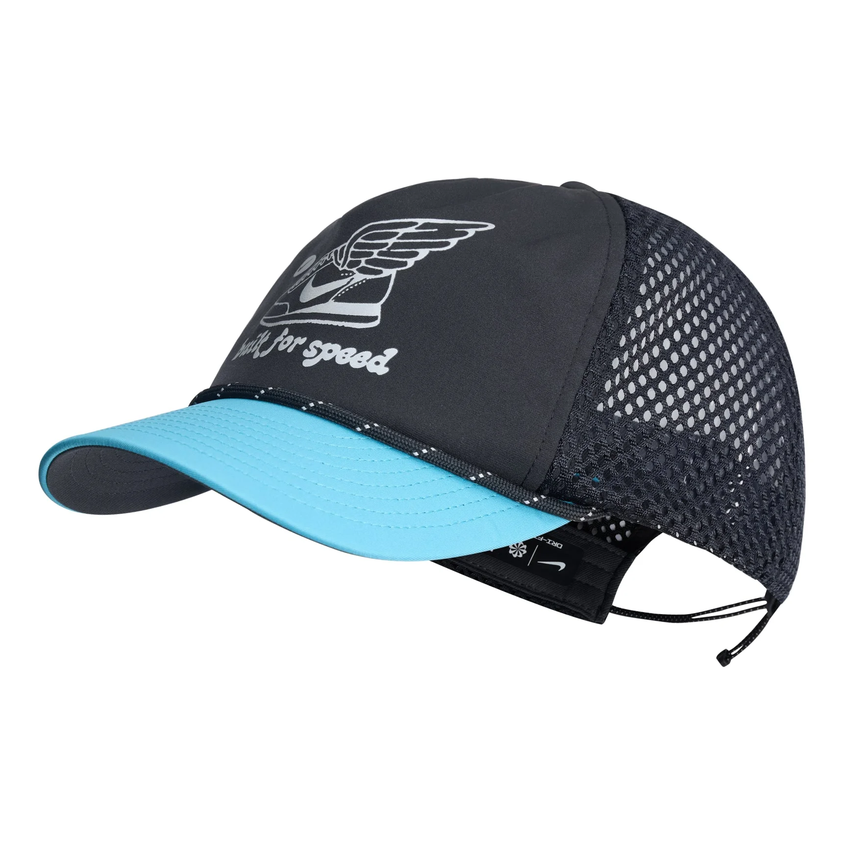Nike Pro Dri-FIT Unstructured Graphic Cap 'Black LT Current Blue' IQ1339-010 - 1