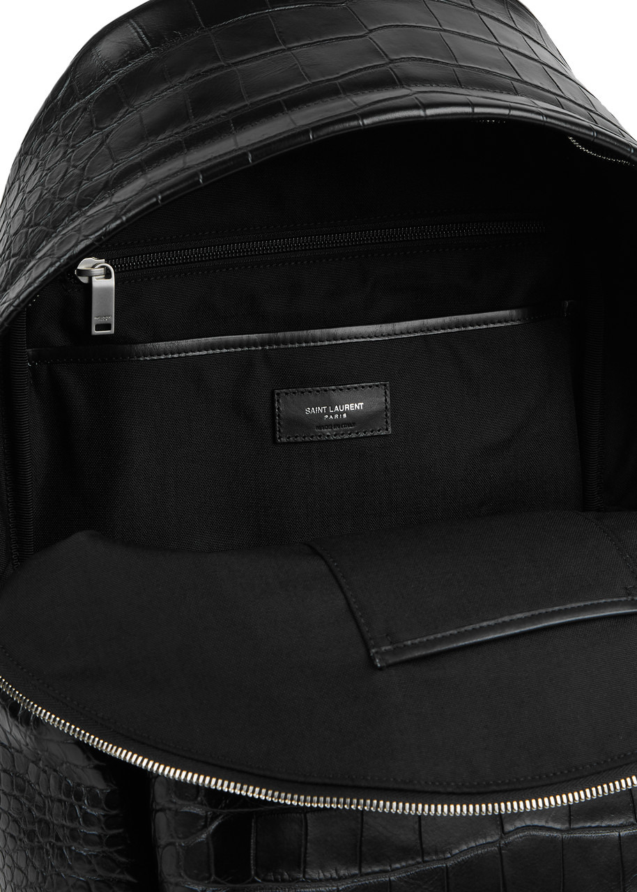 City crocodile-effect leather backpack - 4