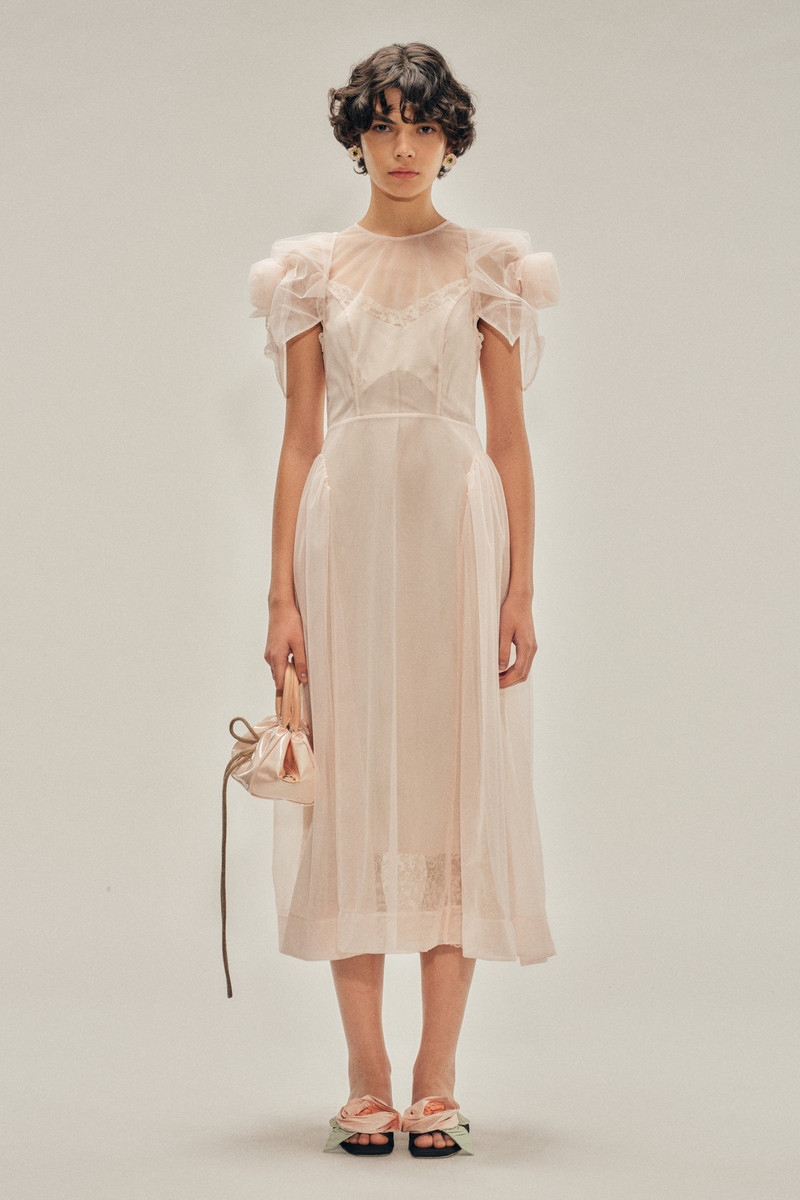 Rose Puff Sleeve Hip Dress 1