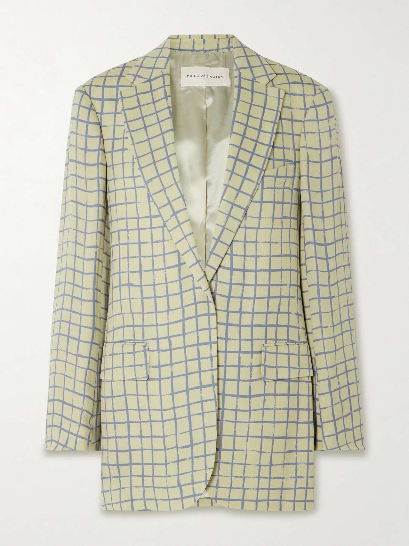 Checked crepe blazer - 1