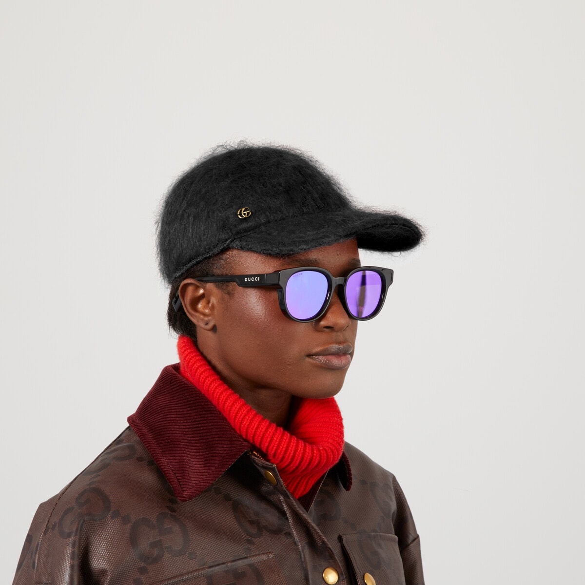 Mohair baseball hat with Double G - 3