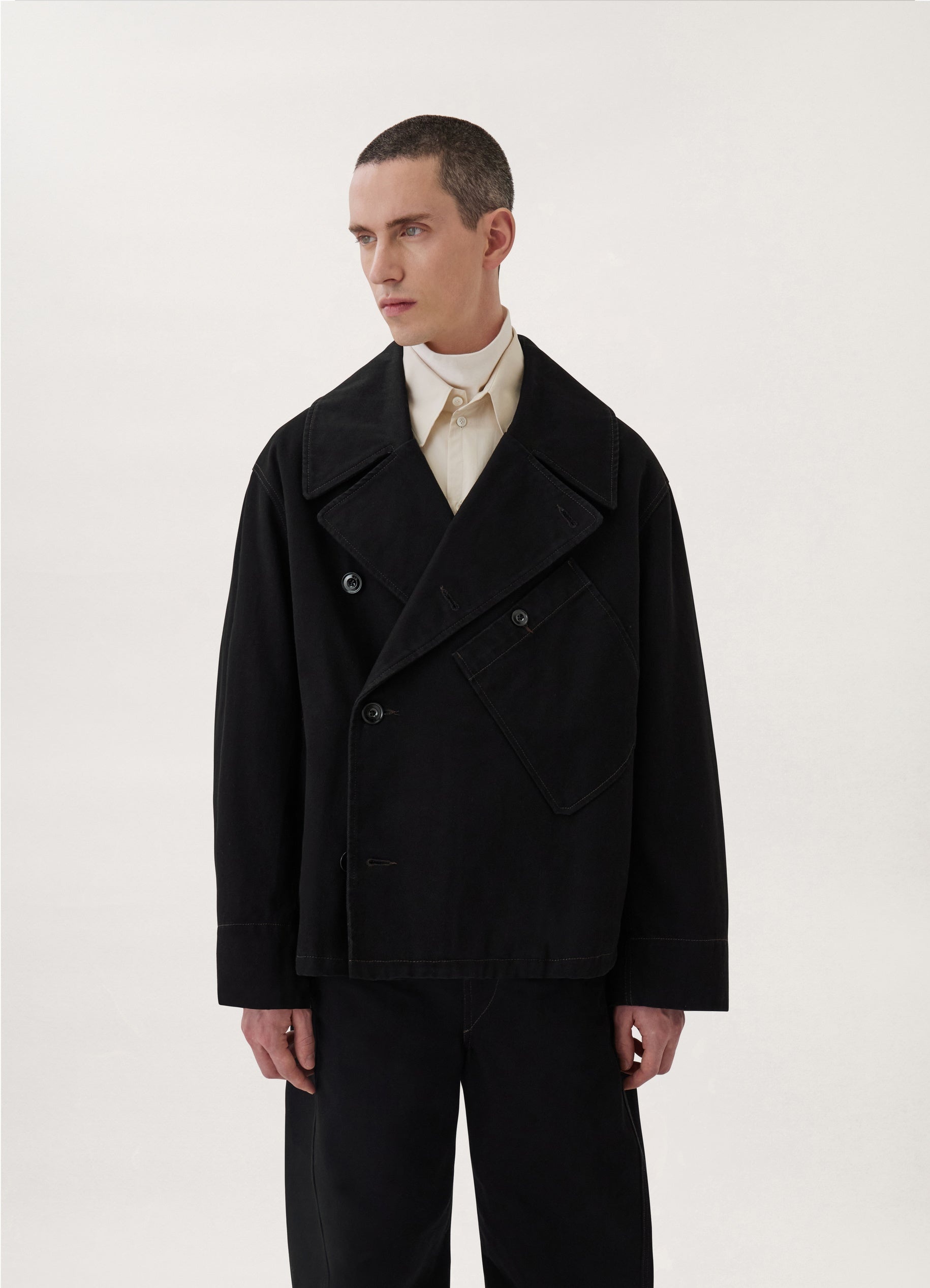 LEMAIRE DISPATCH ジャケット Lemaire DISPATCH JACKET BLACK DENIM | REVERSIBLE