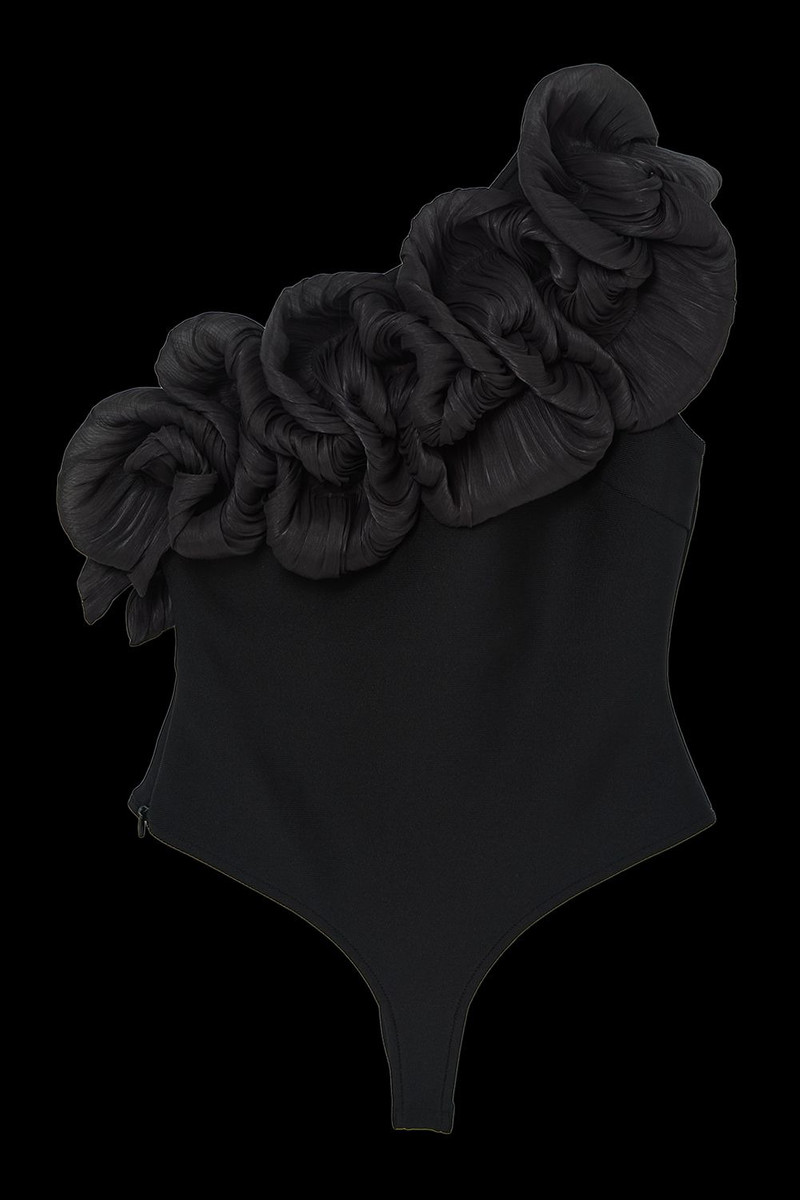 Figure Form Bandage Silk Look Knit Bodysuit 4