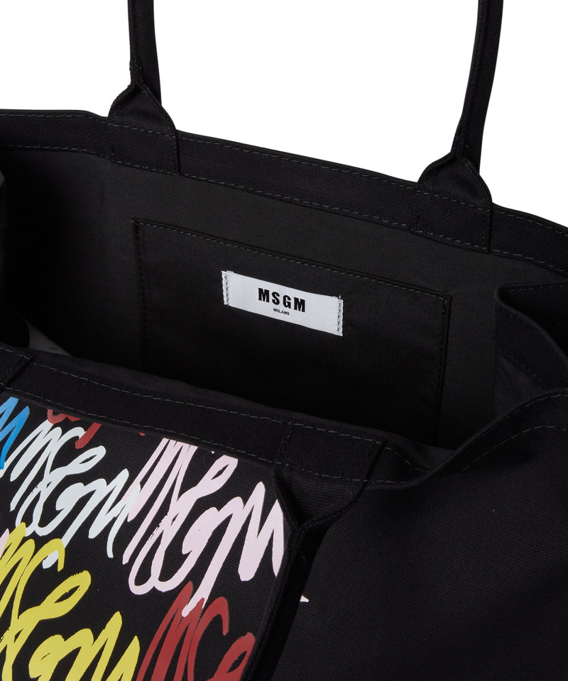 Blended cotton MSGM Canvas Tote Bag 4