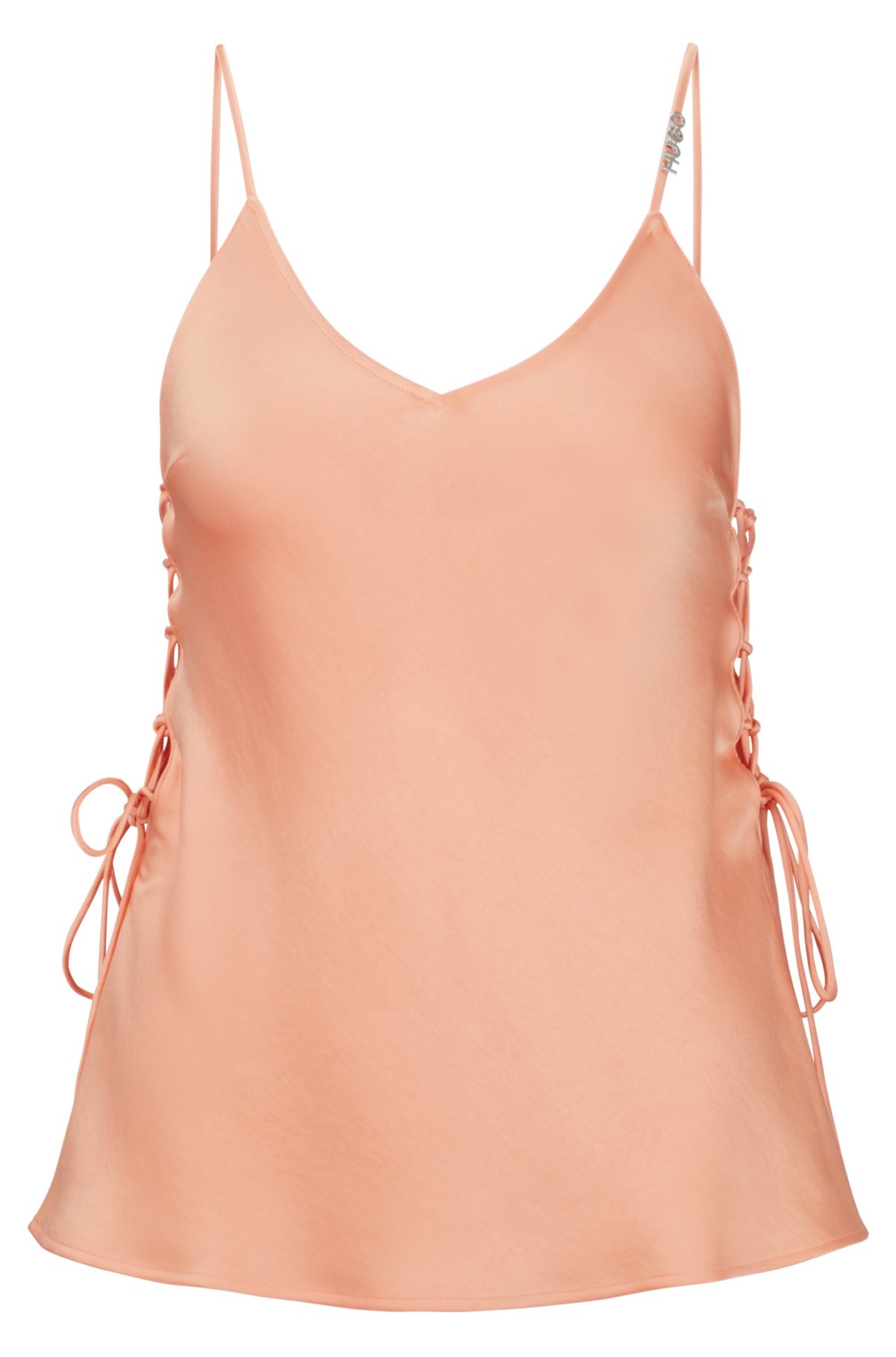 STRAPPY CAMISOLE IN SATIN WITH SIDE LACES - 1