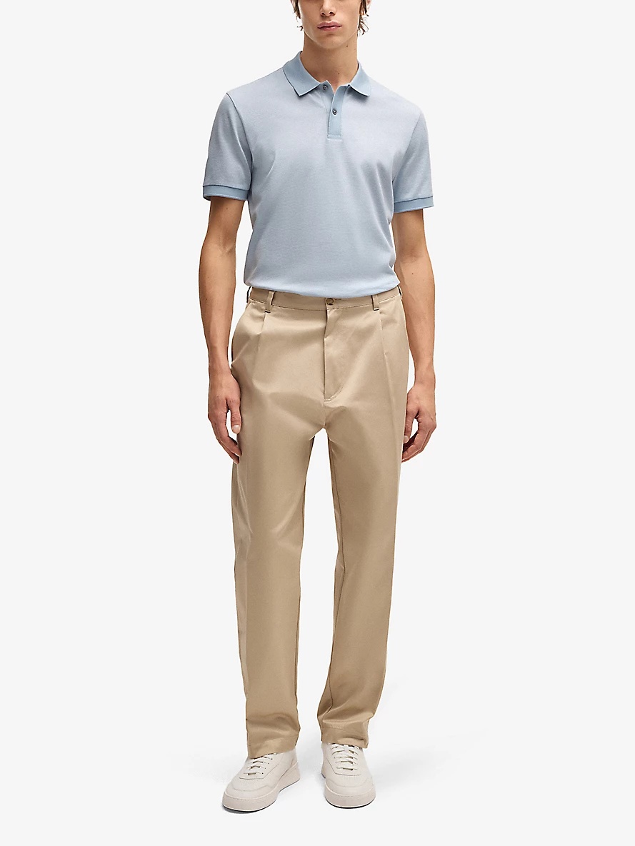 Short-sleeved contrast-trim cotton polo shirt - 2