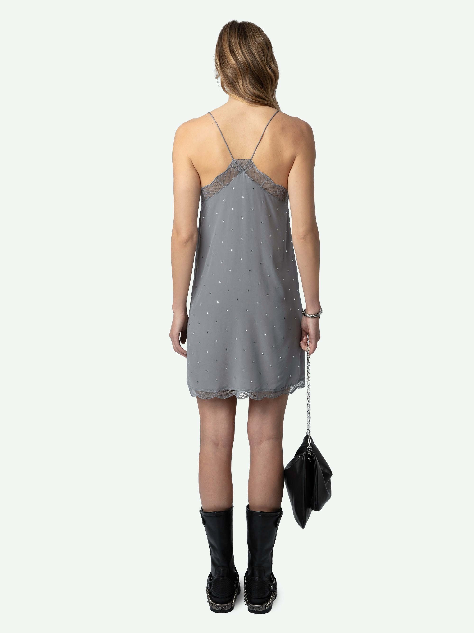 Ristyz Diamante Silk Dress - 3
