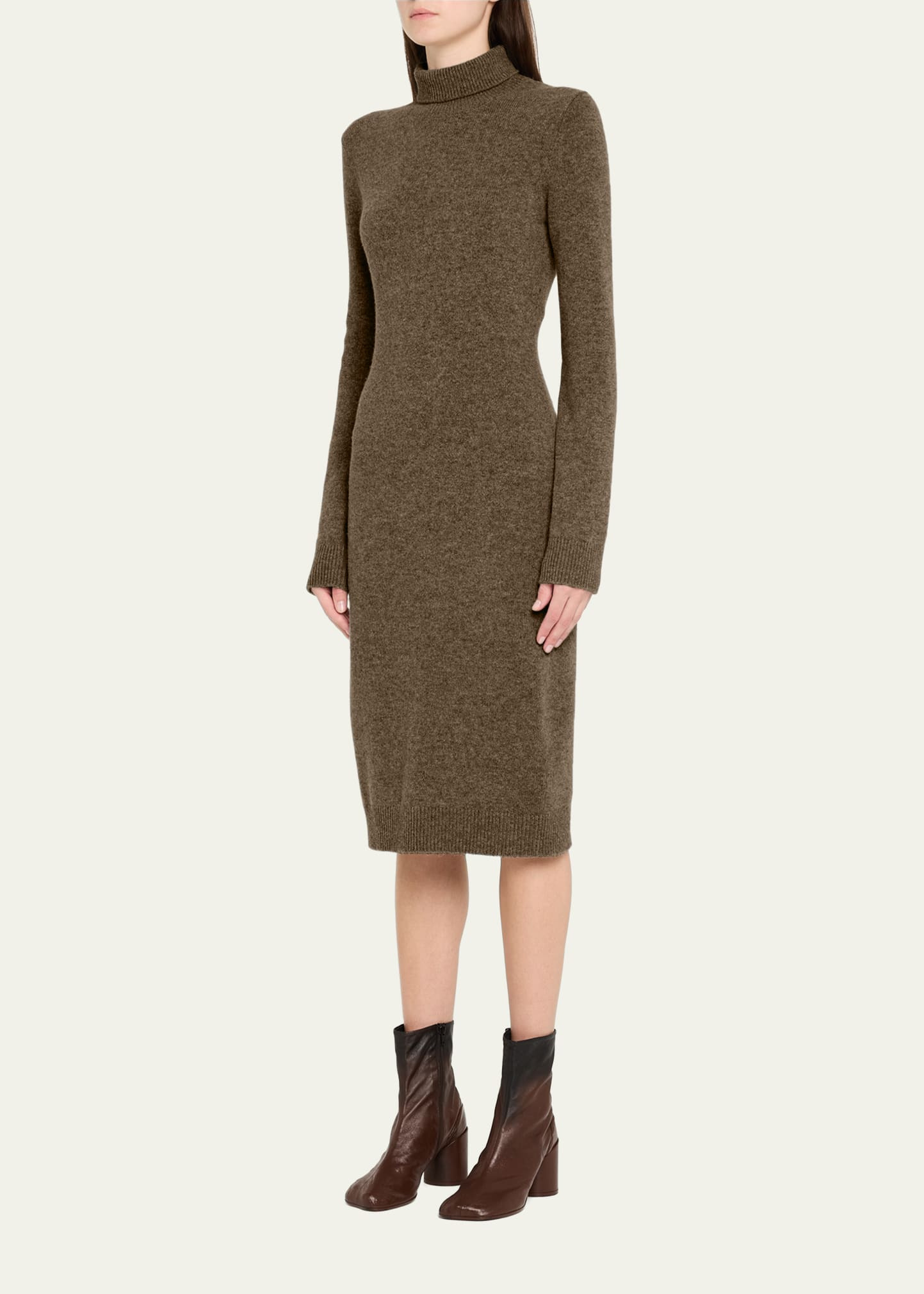 Wool-Blend Turtleneck Sweater Dress - 4