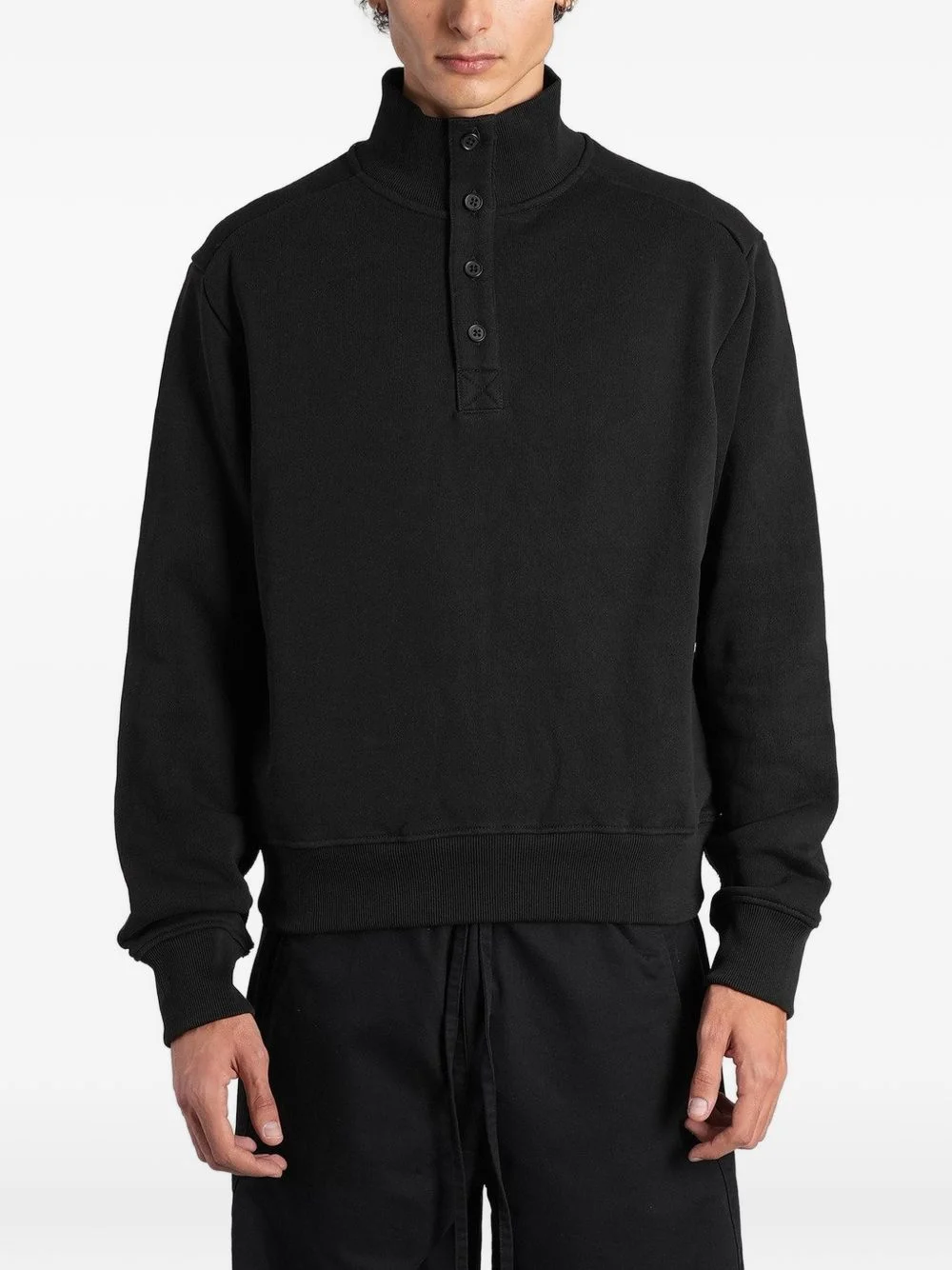 button-up funnel-neck sweater - 1