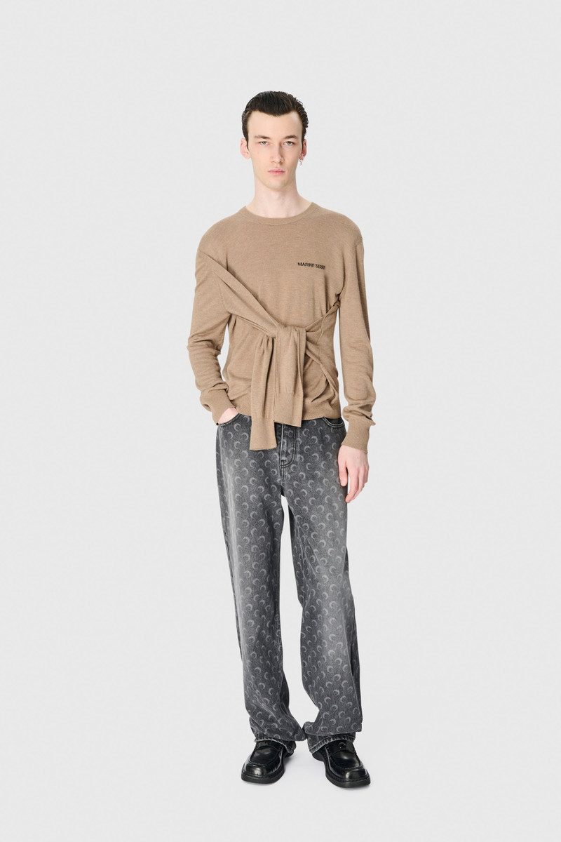 Moon Laser Grey Wash Denim Baggy Jeans 5
