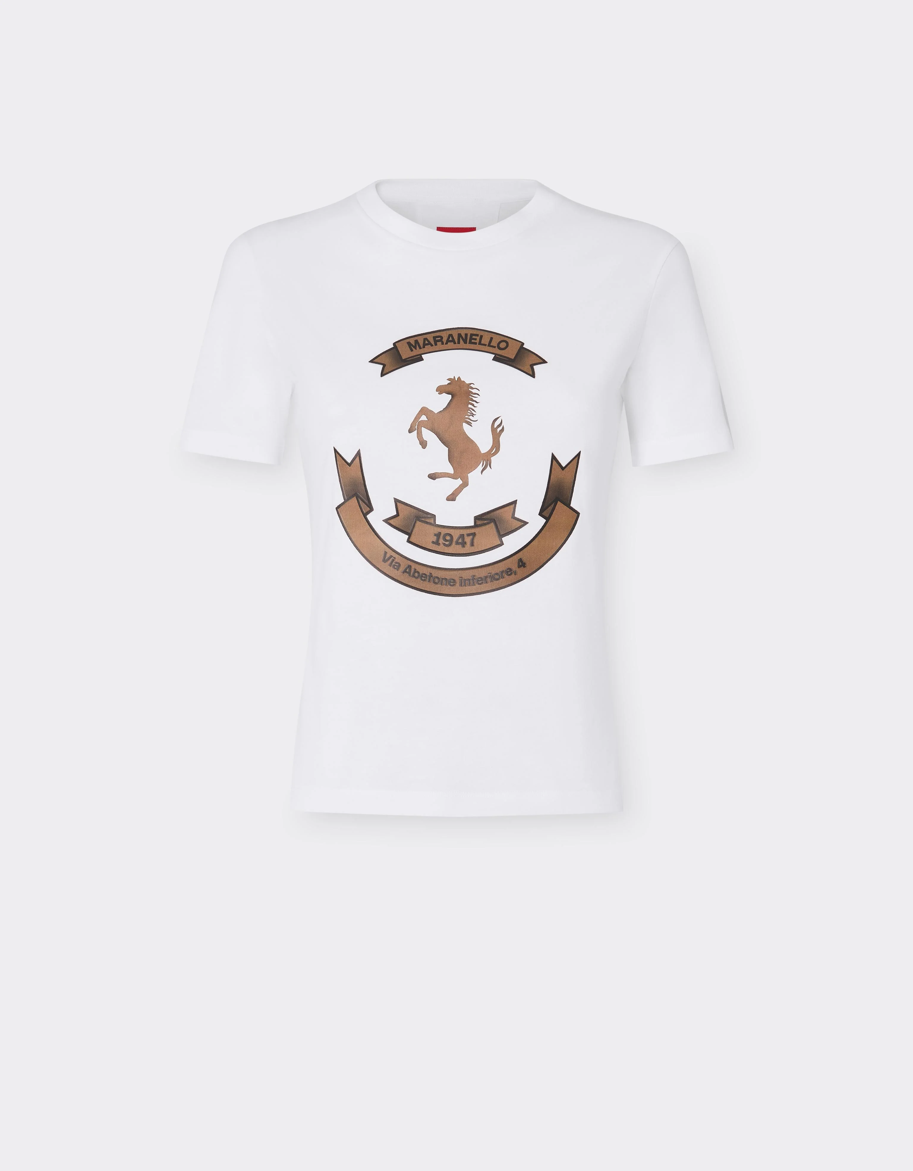 Cotton T-shirt with the Prancing Horse of Maranello - 1