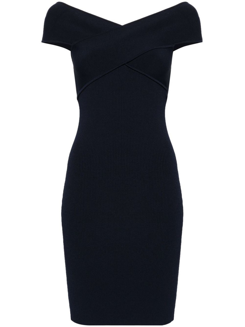 crossover-straps ribbed minidress 1