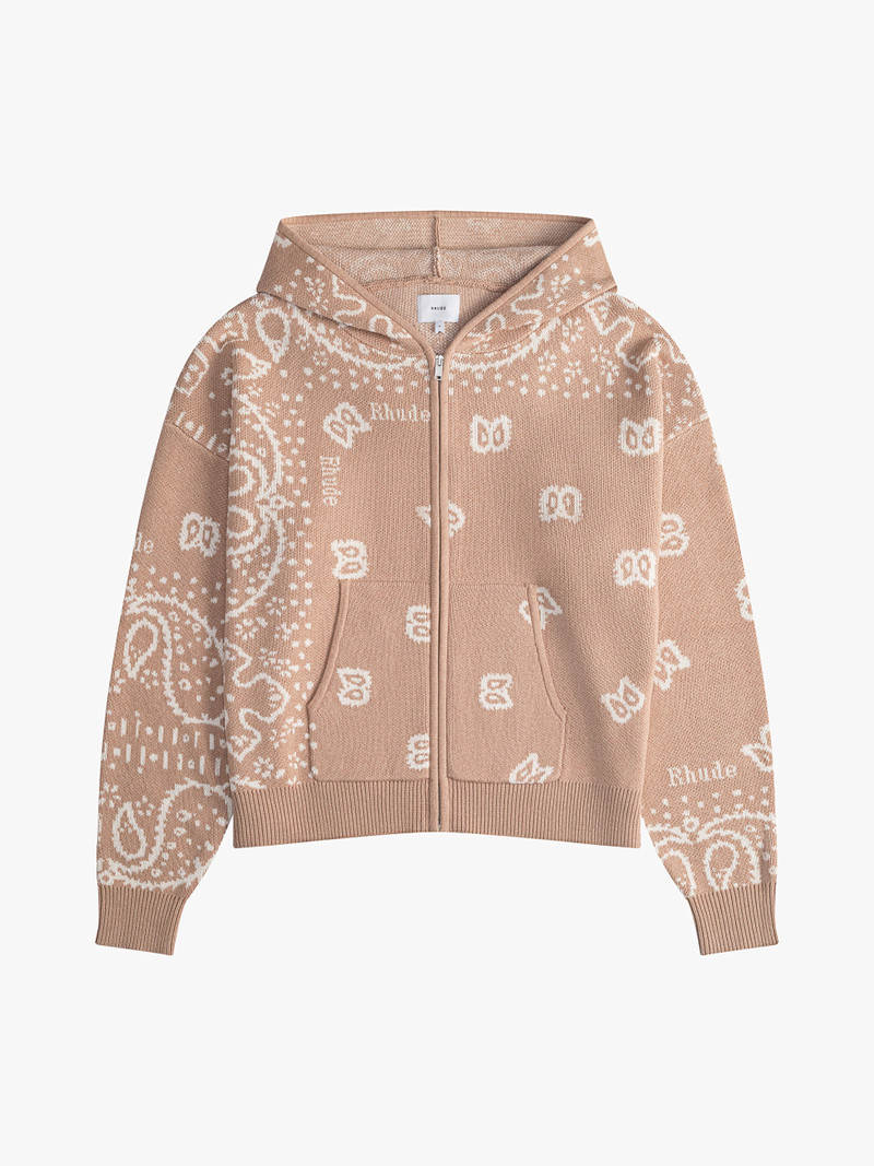 RHUDE BANDANA KNIT ZIP-UP 1