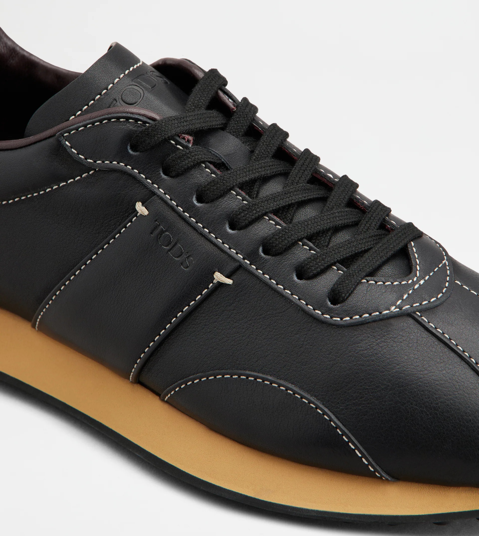 T VINTAGE SNEAKERS IN LEATHER - BLACK - 5