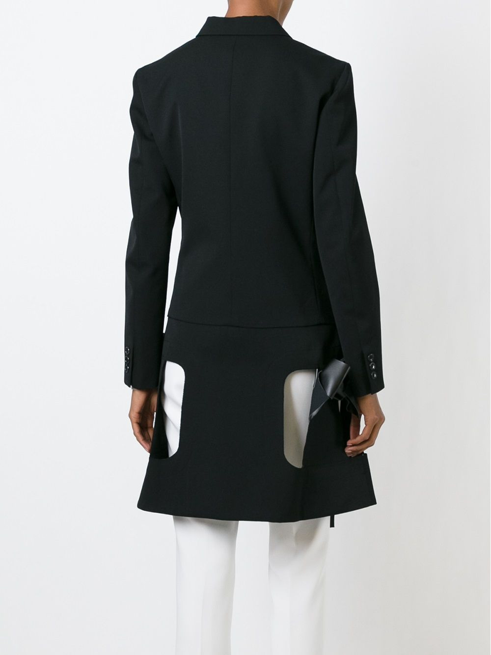 cut-out bow detailing coat - 4