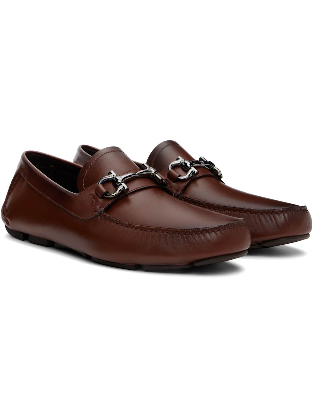 Brown Gancini Ornament Driver Loafers - 4