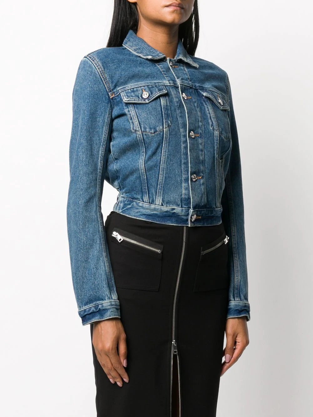 fitted denim jacket - 3