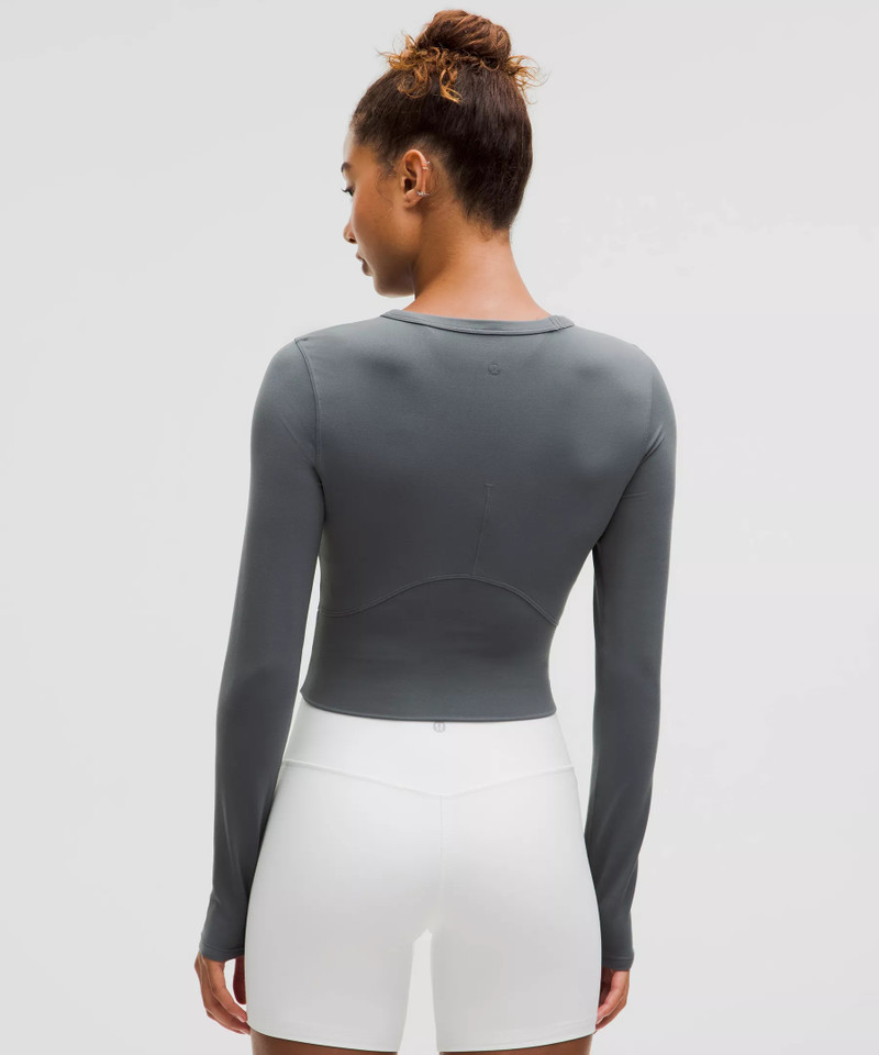 Cropped Nulu Twist-Hem Long-Sleeve Shirt 3