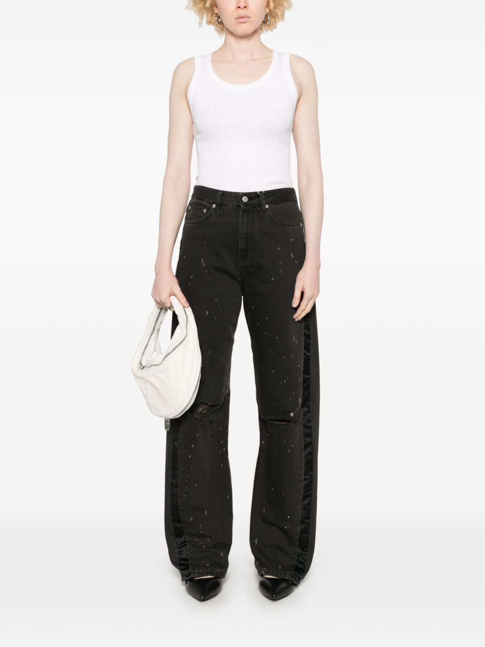paint-splatter effect jeans - 2