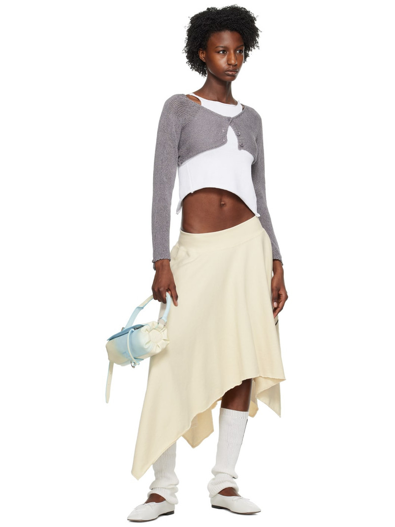 OPEN YY Gray Cropped Cardigan outlook