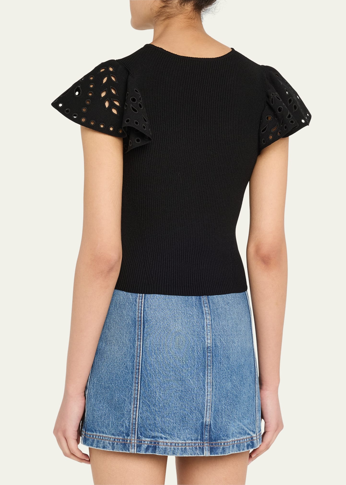 Edith Knit Ruffle-Sleeve Top - 3
