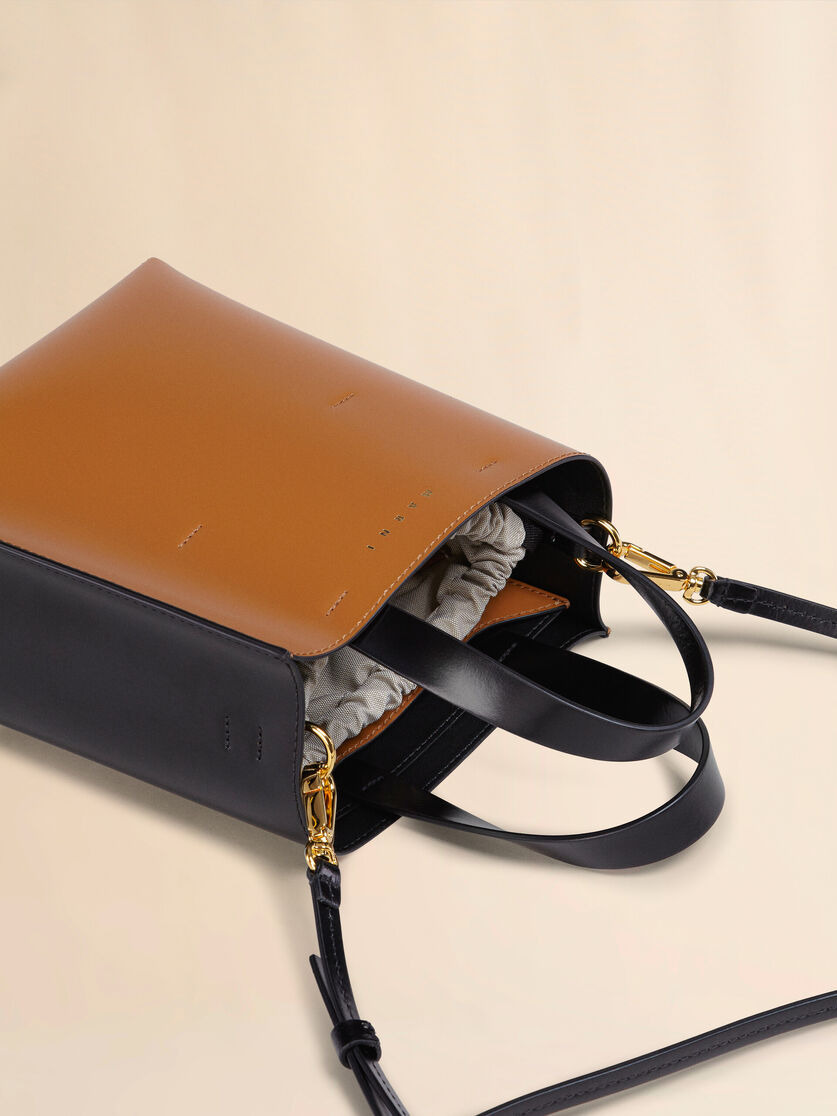 MUSEO MINI BAG IN BROWN AND BLACK LEATHER - 3