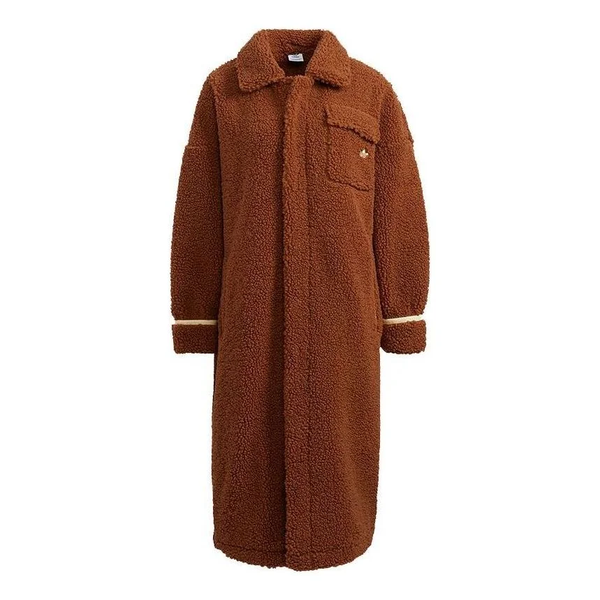 (WMNS) adidas Originals Cozy Sherpa Jackets 'Brown' HC0310 - 1