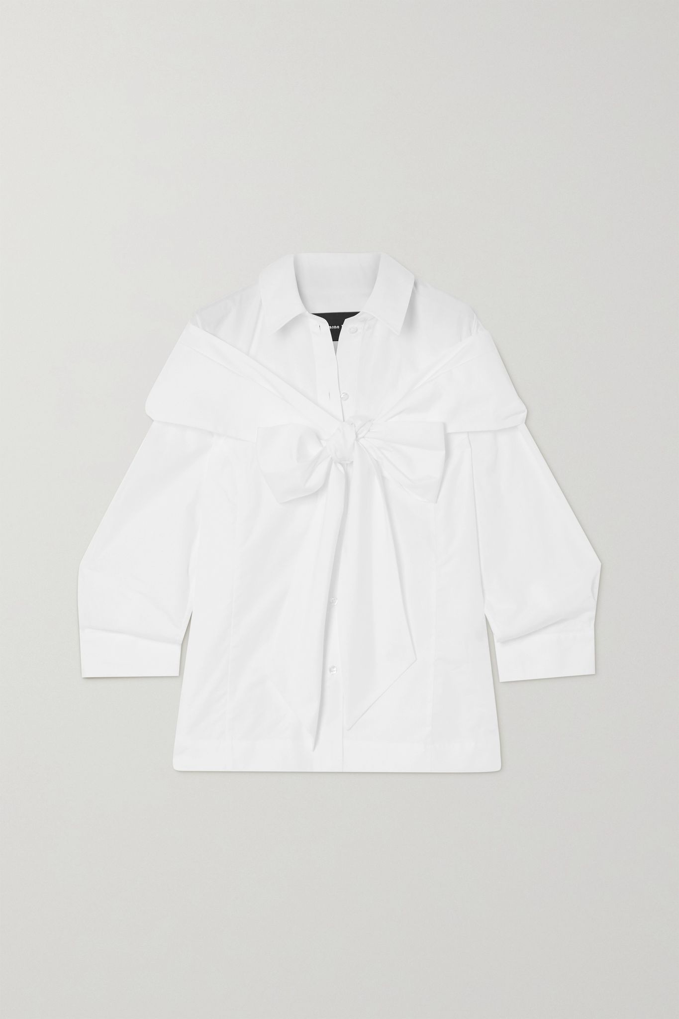 Bow-embellished cotton-poplin shirt - 1