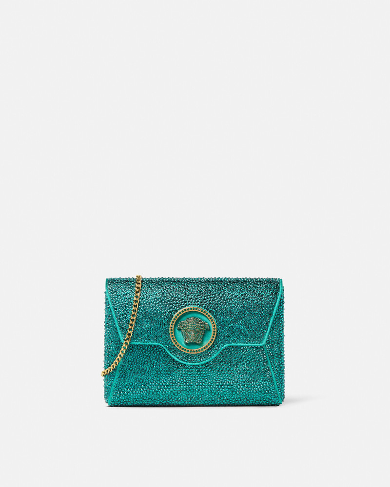 La Medusa Embellished Satin Clutch 1