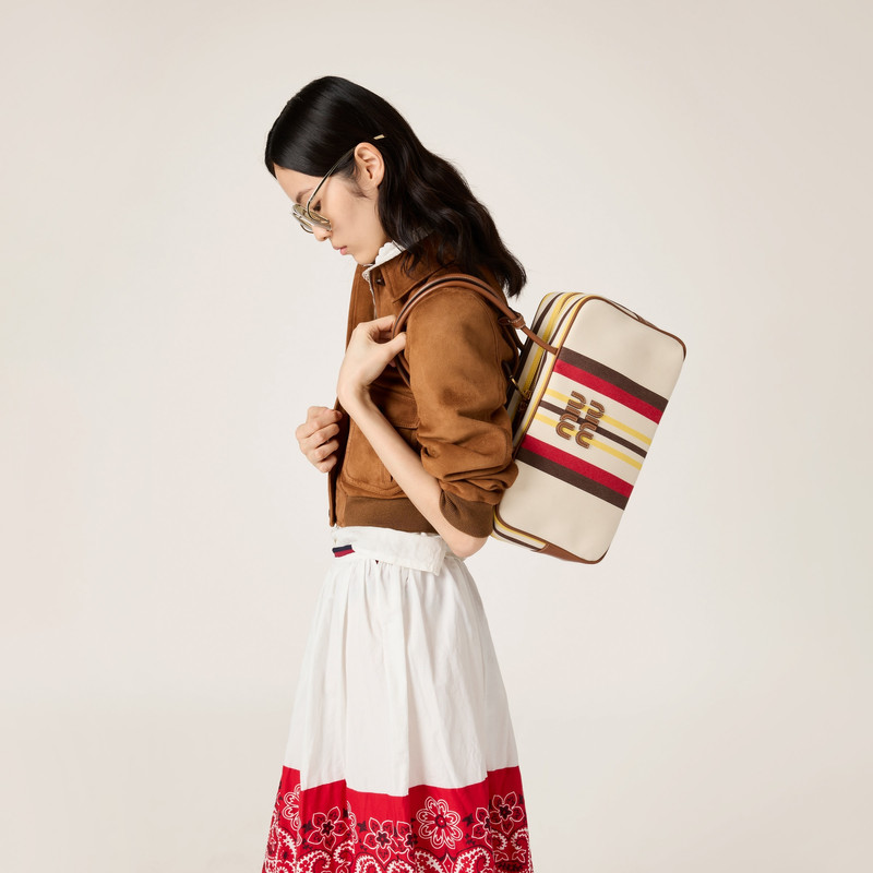 Miu Miu Beau canvas and leather bag outlook