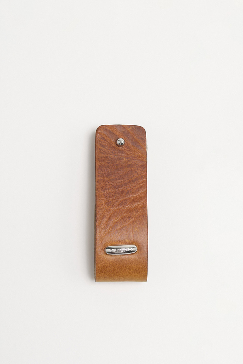 Pierced Key Holder Saffron Leather 1