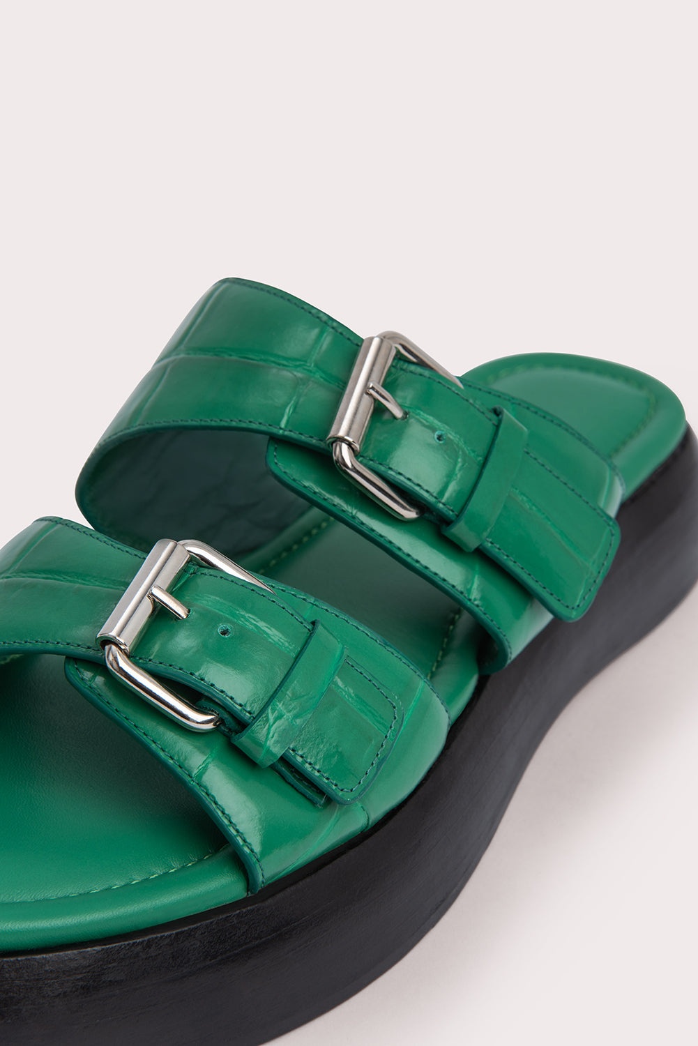 Wyatt Clover Green Maxi Croco and Nappa Leather - 5