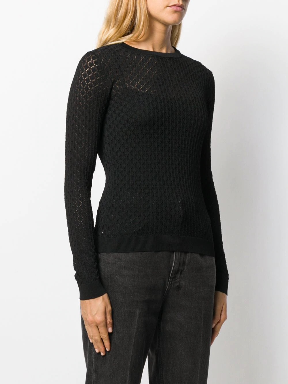 diamond knitted jumper - 3