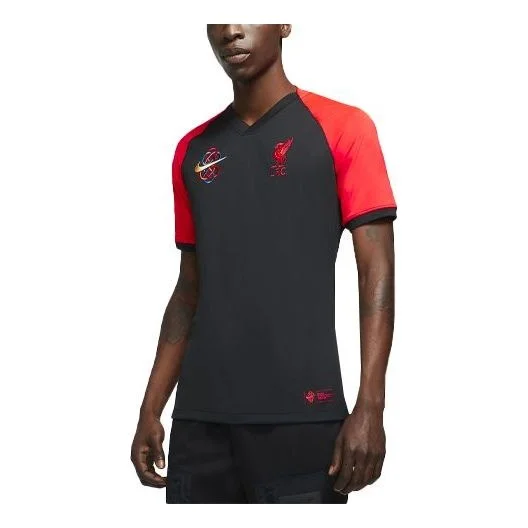 Nike Liverpool color block Football Quick-drying Short Sleeve Men's Black DJ1452-165 - 1