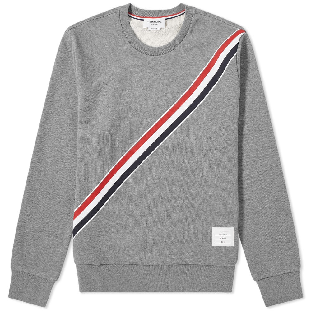 Thom Browne Diagonal Stripe Crew Sweat - 1