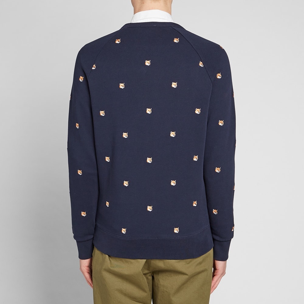 Maison Kitsuné All-Over Fox Head Embroidery Crew Sweat - 5