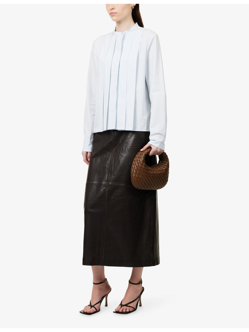 TWP Close Call Pleated Cotton-Poplin Shirt outlook
