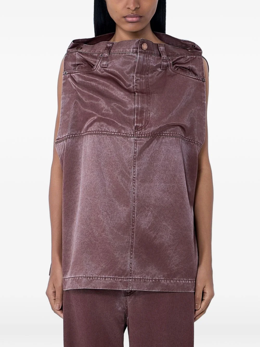 structured sleeveless top - 1